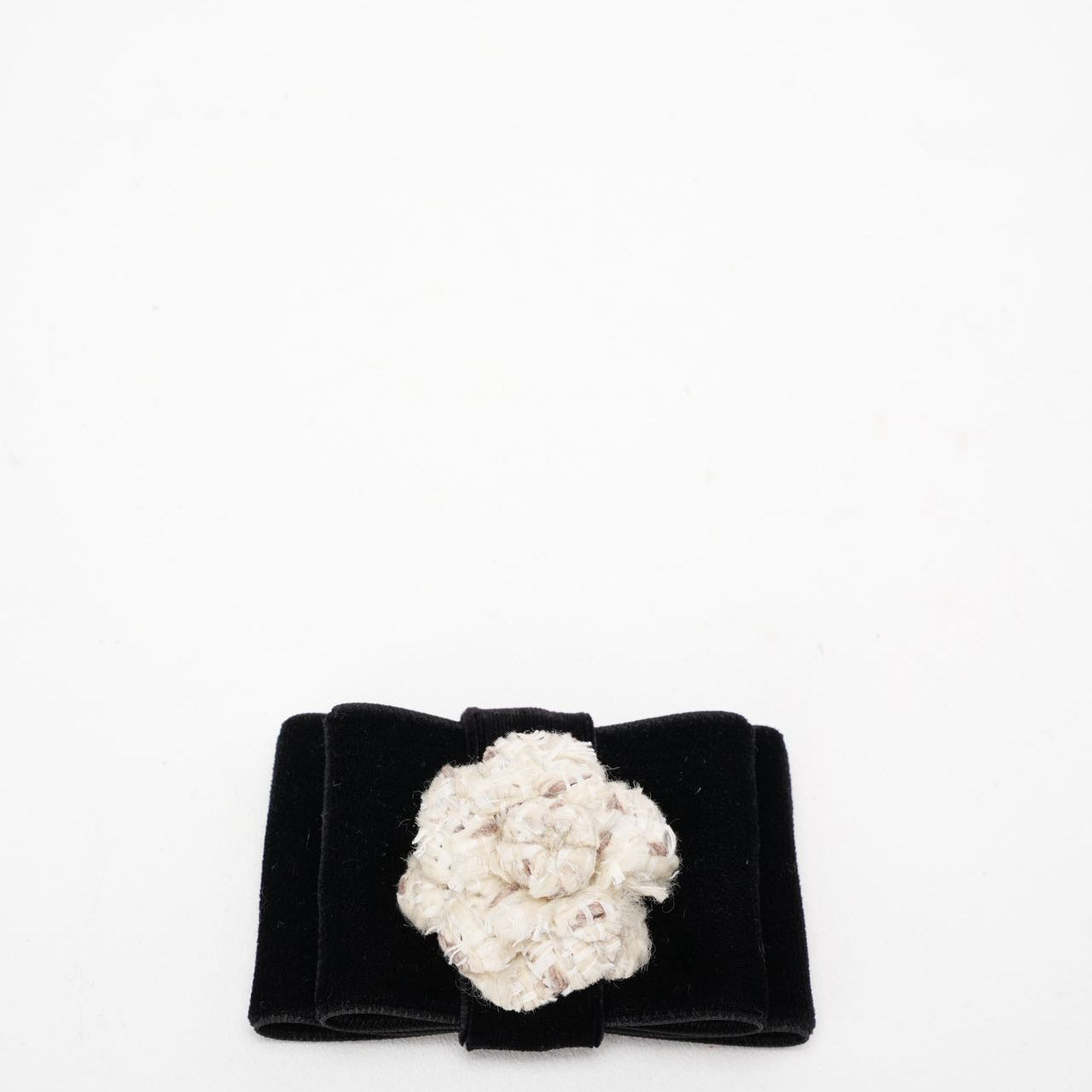 Chanel Black Velvet Bow Brooch