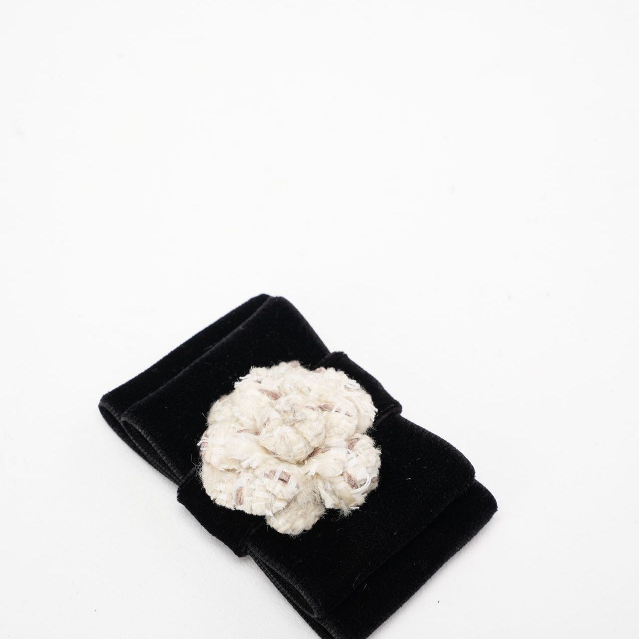 Chanel Black Velvet Bow Brooch