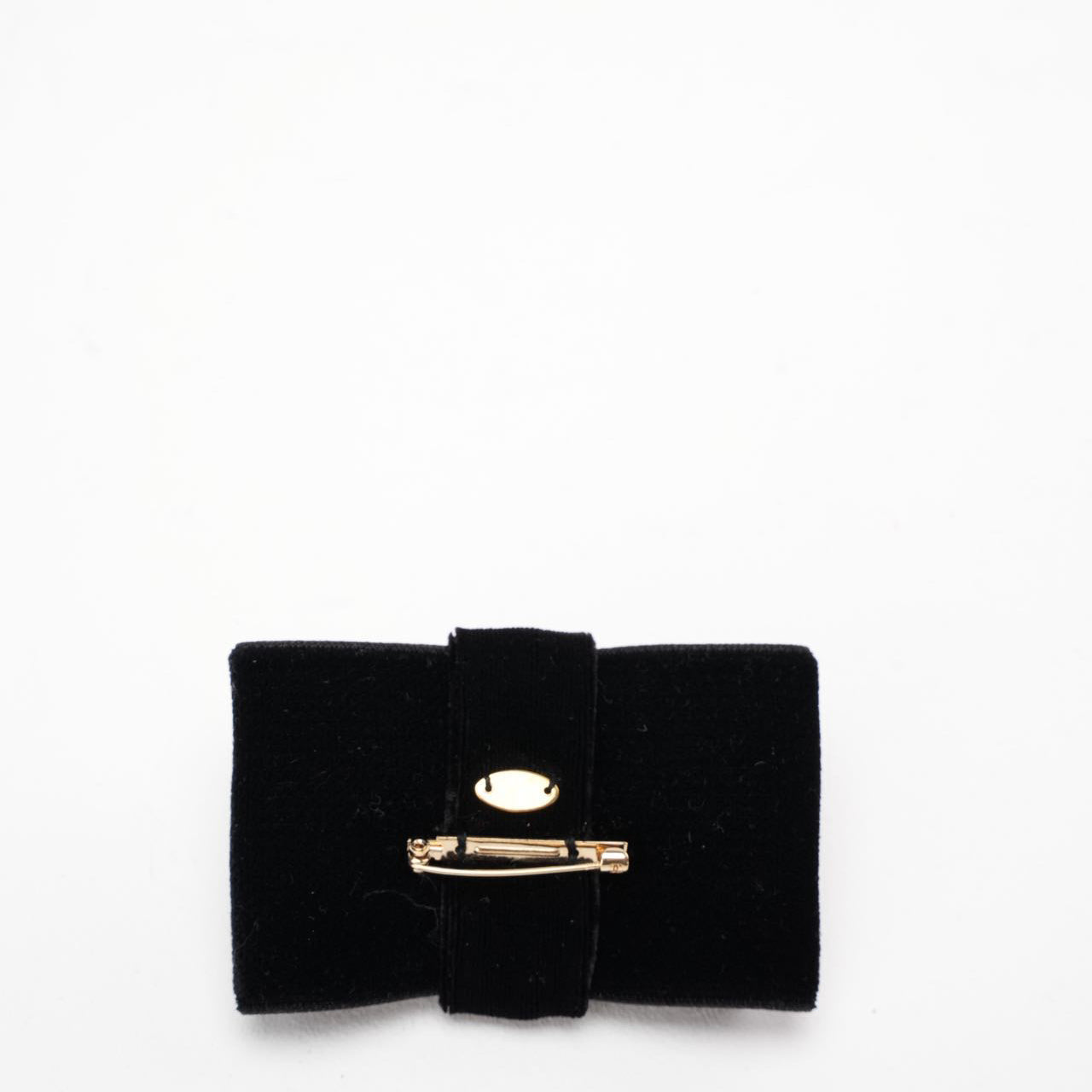 Chanel Black Velvet Bow Brooch