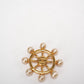 Chanel CC Gold Metal & Faux Pearl Ship Wheel Brooch