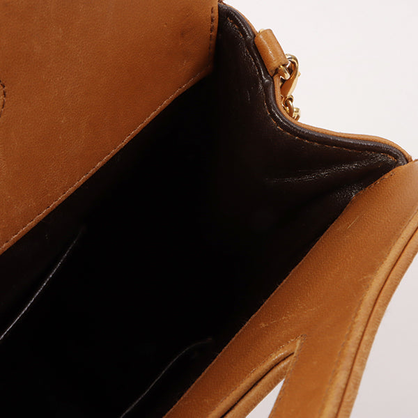 Chanel Around 1990 Made Turn-Lock 2Way Chain Bag Camel