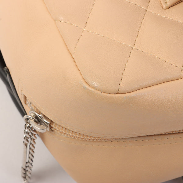 Chanel Around 2005 Made Cambon Shoulder Bag Beige/Black