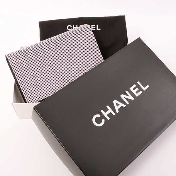 Chanel Around 2004 Made Sequins Satin Clutch Bag Pink/Black