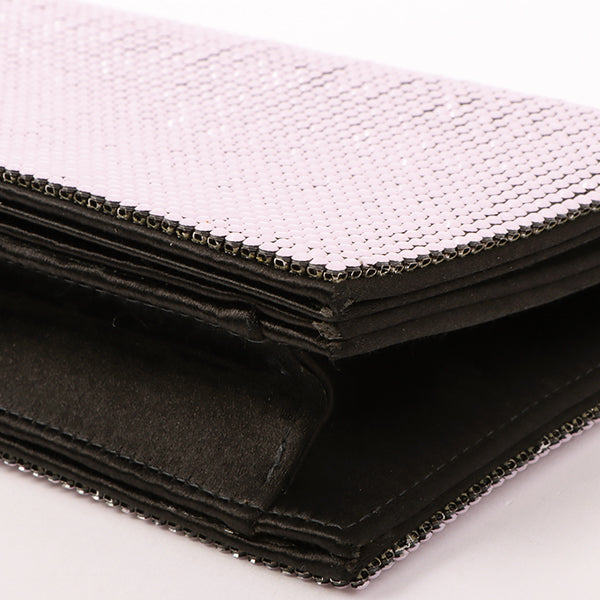 Chanel Around 2004 Made Sequins Satin Clutch Bag Pink/Black