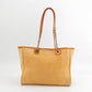 Chanel Deauville Tote Orange Denim Leather Trim Small