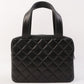 Chanel Around 2000 Made Cc Mark Stitch Top Handle Bag Mini Black