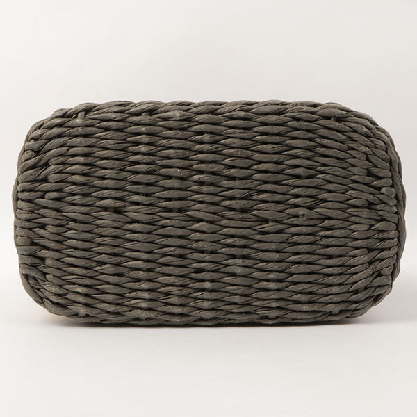 Chanel Around 1998 Made Paper Logo Plate Handbag Grey/Natural