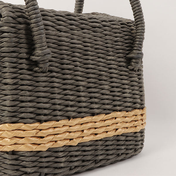 Chanel Around 1998 Made Paper Logo Plate Handbag Grey/Natural