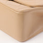 Chanel Around 1990 Made Edge Design Flap Turn-Lock Chain Bag Beige