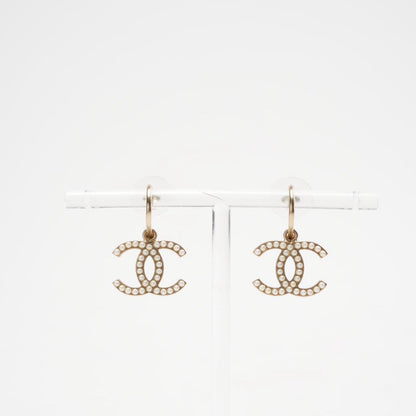 Chanel Pearl CC Drop Earrings
