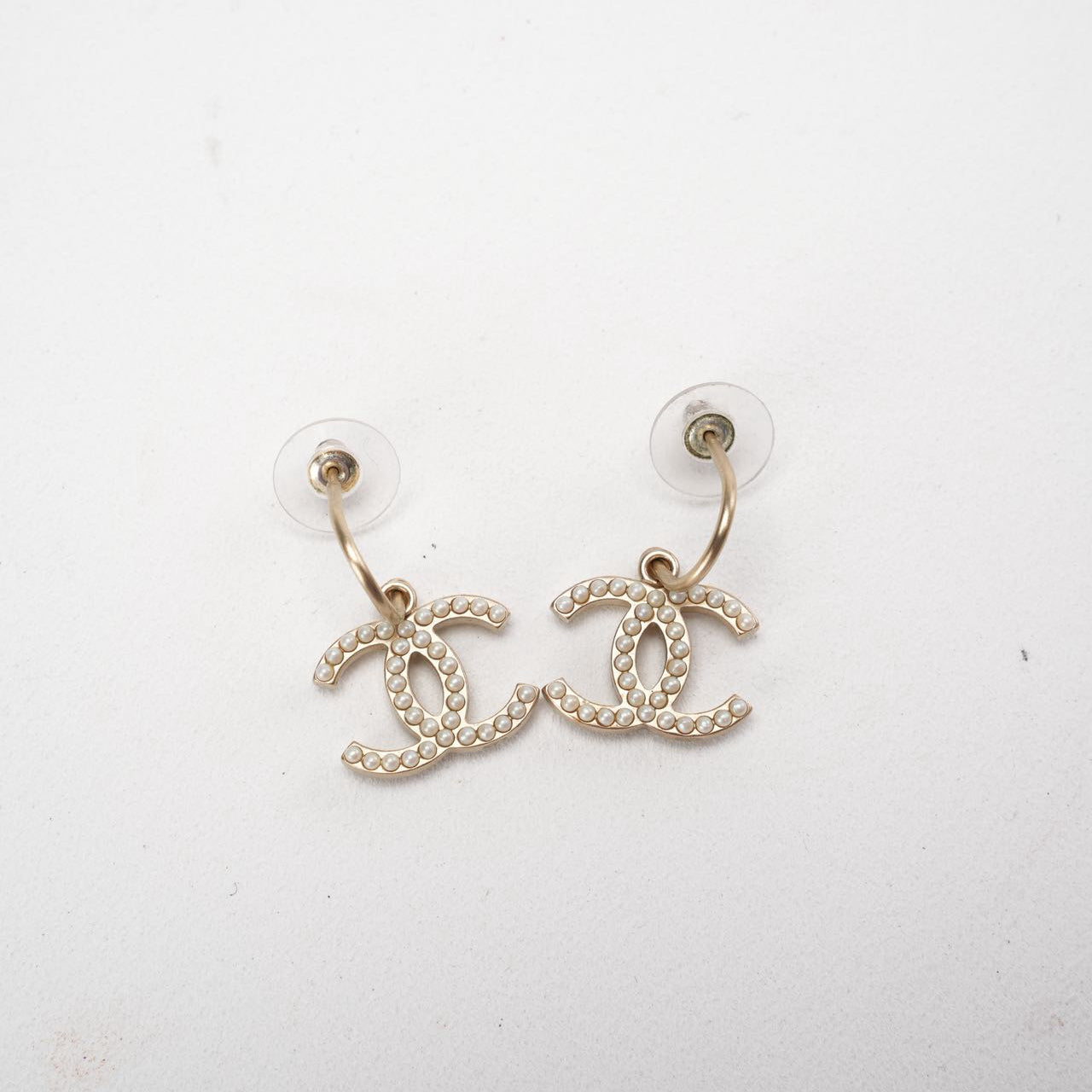 Chanel Pearl CC Drop Earrings
