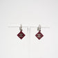 Chanel CC Burgundy Red Enamel Silver Tone Earrings