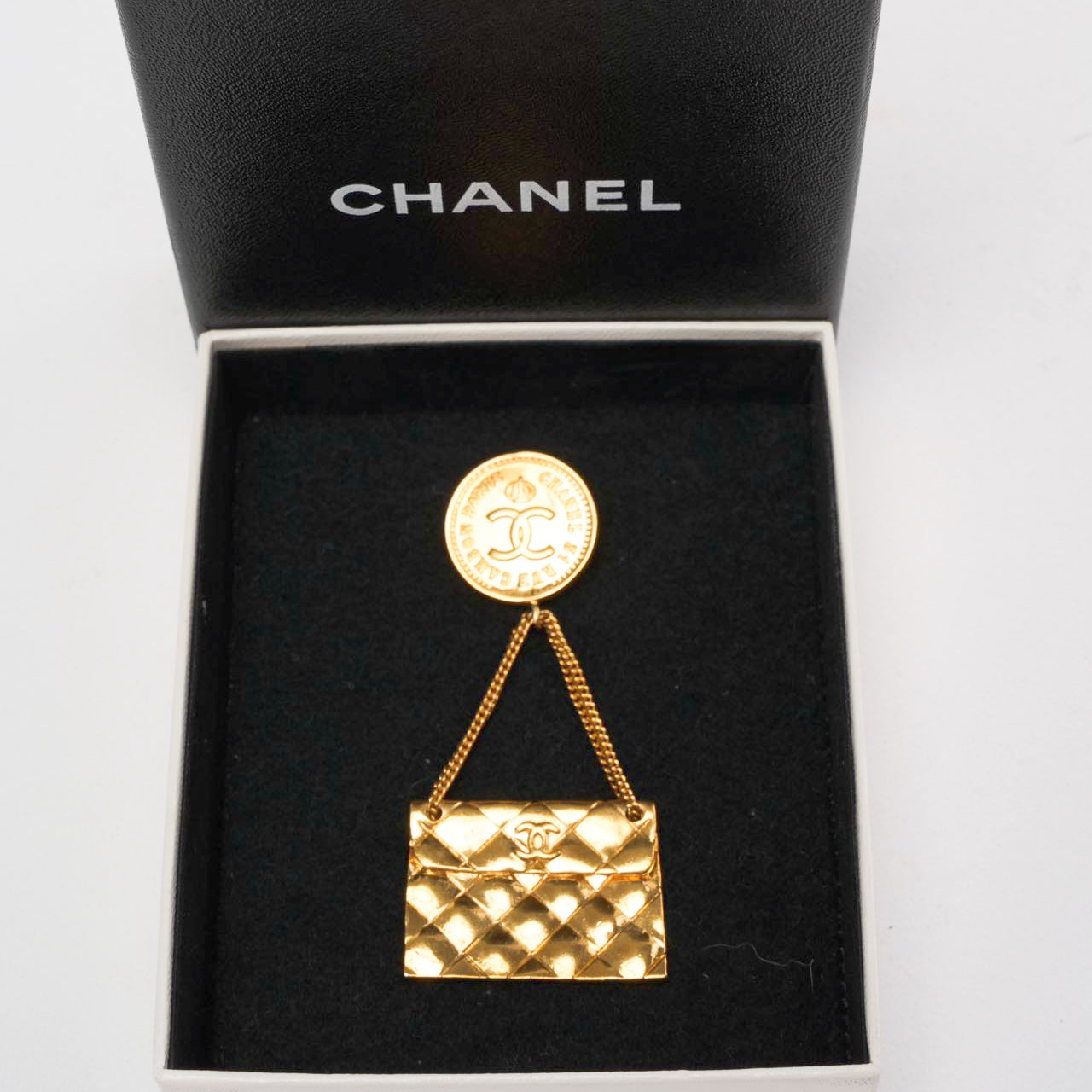 Chanel   Gold Plated Coin Handbag Brooch