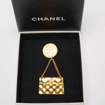Chanel   Gold Plated Coin Handbag Brooch
