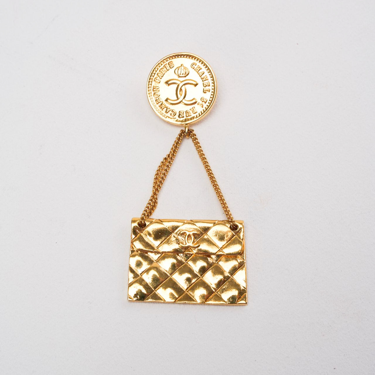 Chanel   Gold Plated Coin Handbag Brooch