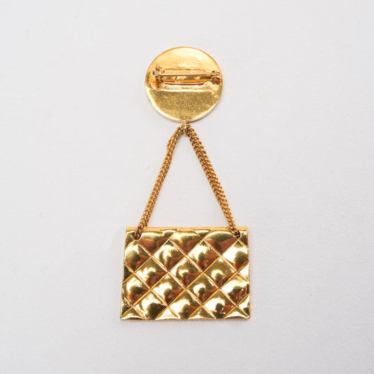 Chanel   Gold Plated Coin Handbag Brooch