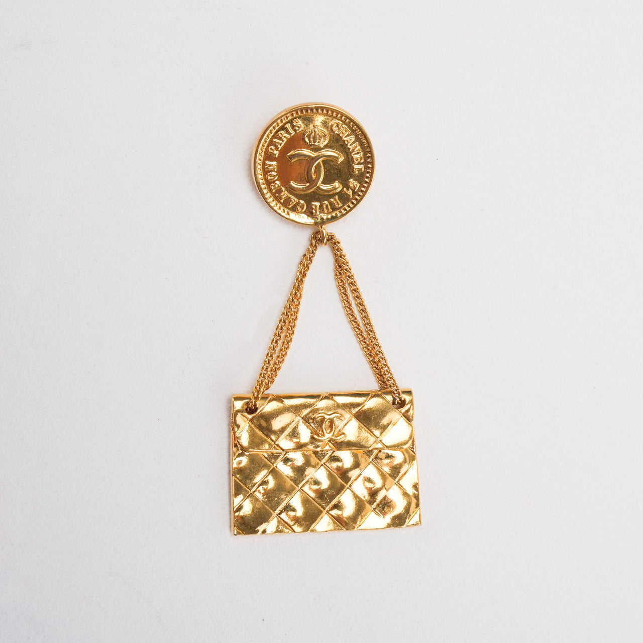 Chanel   Gold Plated Coin Handbag Brooch