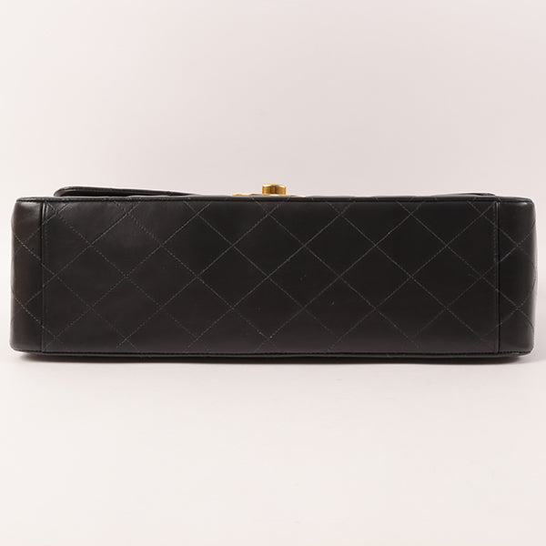 CHANEL Around 1992 Made Classic Flap Chain Bag Maxi Black
