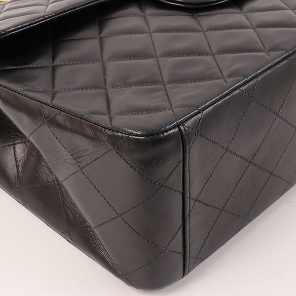 CHANEL Around 1992 Made Classic Flap Chain Bag Maxi Black