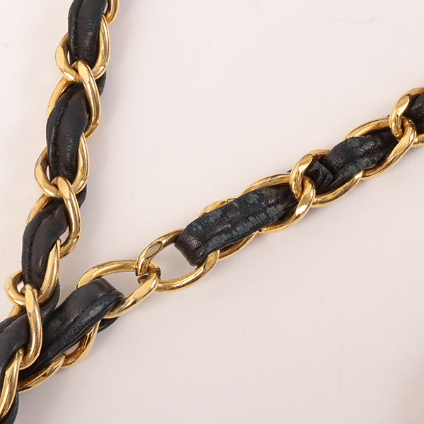 CHANEL Around 1992 Made Classic Flap Chain Bag Maxi Black