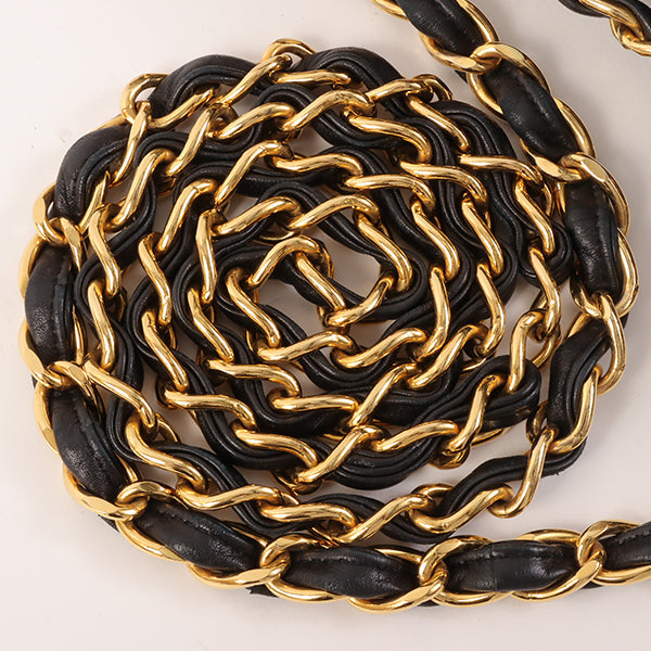 CHANEL Around 1992 Made Classic Flap Chain Bag Maxi Black