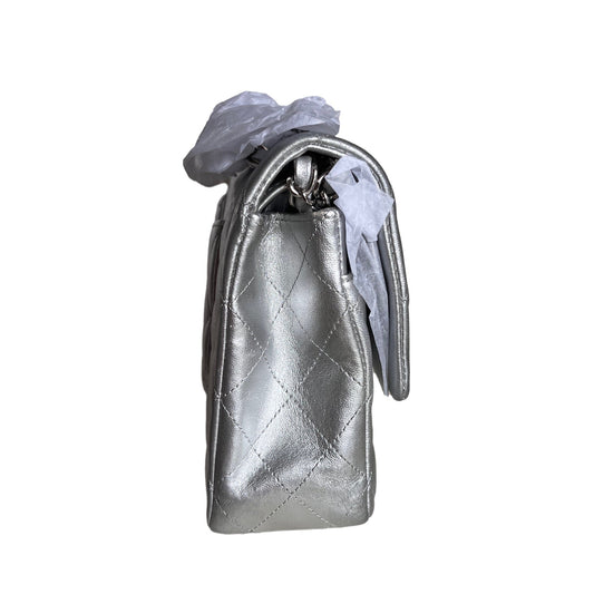 Chanel Classic Flap 2010 Silver Lambskin Leather