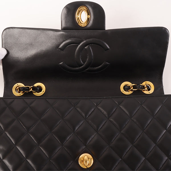 CHANEL Around 1992 Made Classic Flap Chain Bag Maxi Black