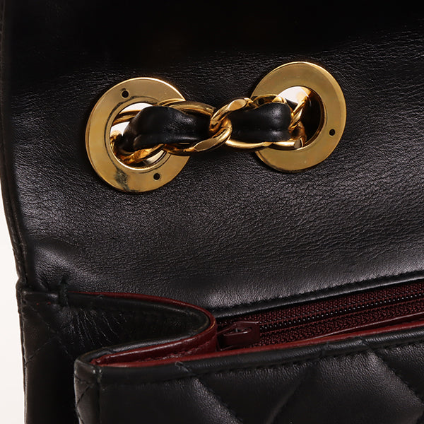 CHANEL Around 1992 Made Classic Flap Chain Bag Maxi Black