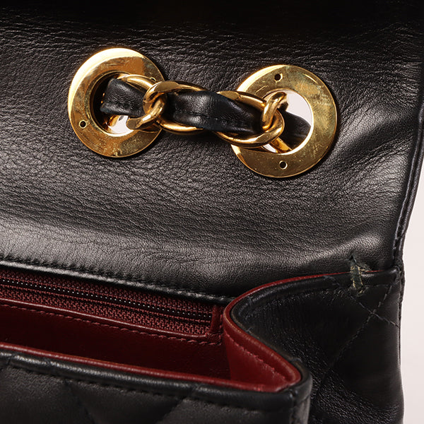 CHANEL Around 1992 Made Classic Flap Chain Bag Maxi Black