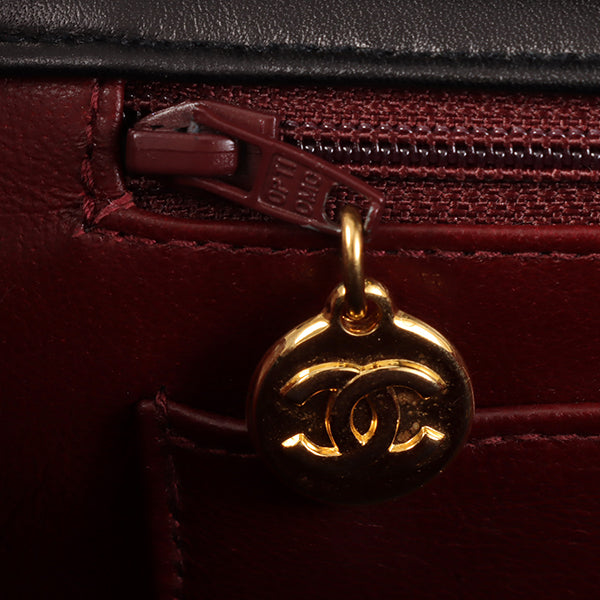 CHANEL Around 1992 Made Classic Flap Chain Bag Maxi Black