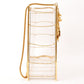 CHANEL Beads Chocolate Bar Logo Charm Chain Shoulder Bag Clear