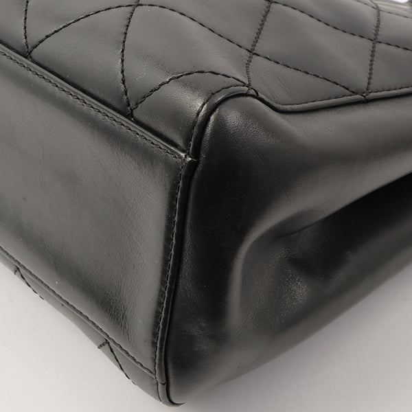 Chanel Around 2000 Made Plastic Cc Mark Plate Chain Tote Bag Black