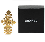 Chanel Gold Plated CC Logos Cross   Brooch