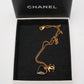 Chanel Black Golden Heart CC Enamel Necklace