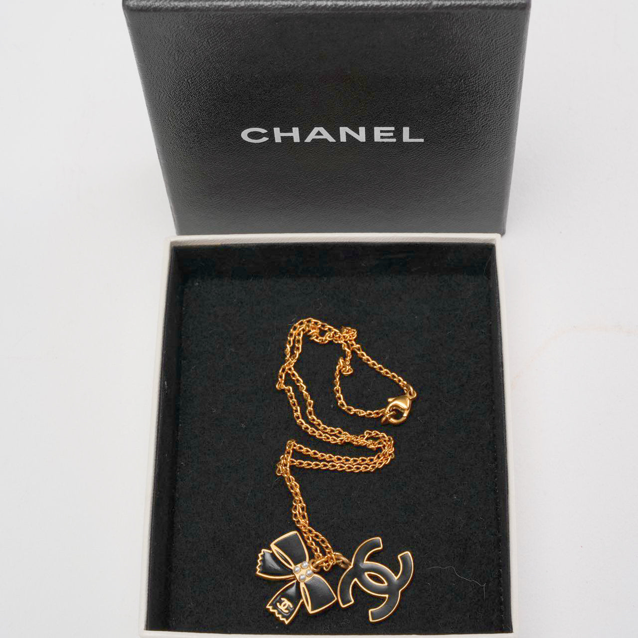Chanel   Black Gold CC Enamel Necklace