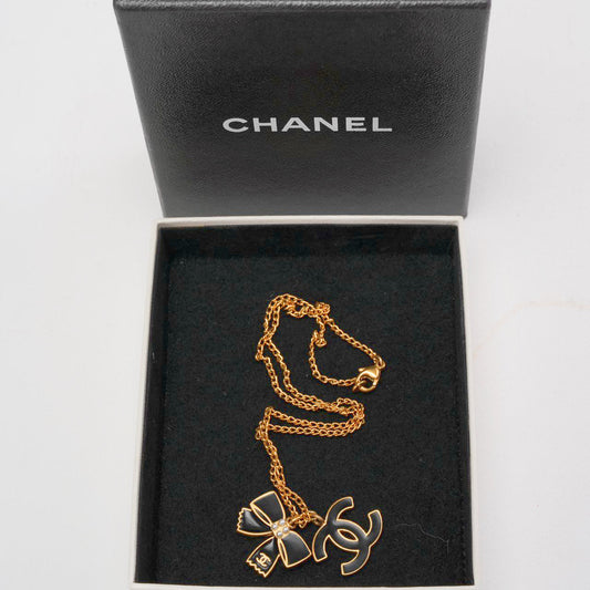 Chanel   Black Gold CC Enamel Necklace