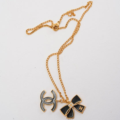Chanel   Black Gold CC Enamel Necklace