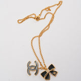 Chanel   Black Gold CC Enamel Necklace