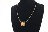 Hermes H Cube Necklace in Orange