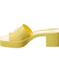 GUCCI YELLOW RUBBER PLATFORM SANDALS