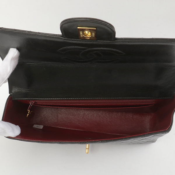 Chanel Around 1995 Made Classic Flap Handbag Black