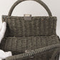 Chanel Around 1998 Made Paper Logo Plate Handbag Grey/Natural