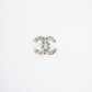 Chanel CC Green & Gold Metal Brooche