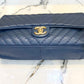 CHANEL CHEVRON MEDALLION CHARM FLAP BAG-HS