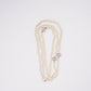 Chanel Classic Gold CC White Bead Pearl Necklace Gold