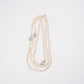 Chanel Classic Gold CC White Bead Pearl Necklace Gold