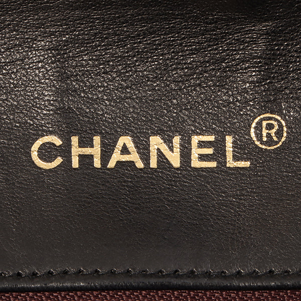 Chanel Around 1990 Made Edge Design Flap Turn-Lock Chain Bag Black/Red