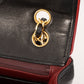 Chanel Around 1990 Made Edge Design Flap Turn-Lock Chain Bag Black/Red