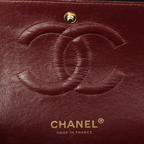 Chanel Around 2003 Made Classic Flap Chain Bag 25Cm Black/Beige