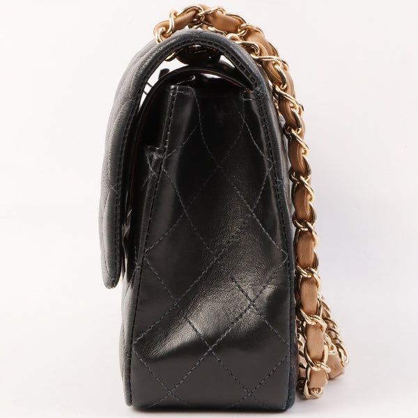 Chanel Around 2003 Made Classic Flap Chain Bag 25Cm Black/Beige